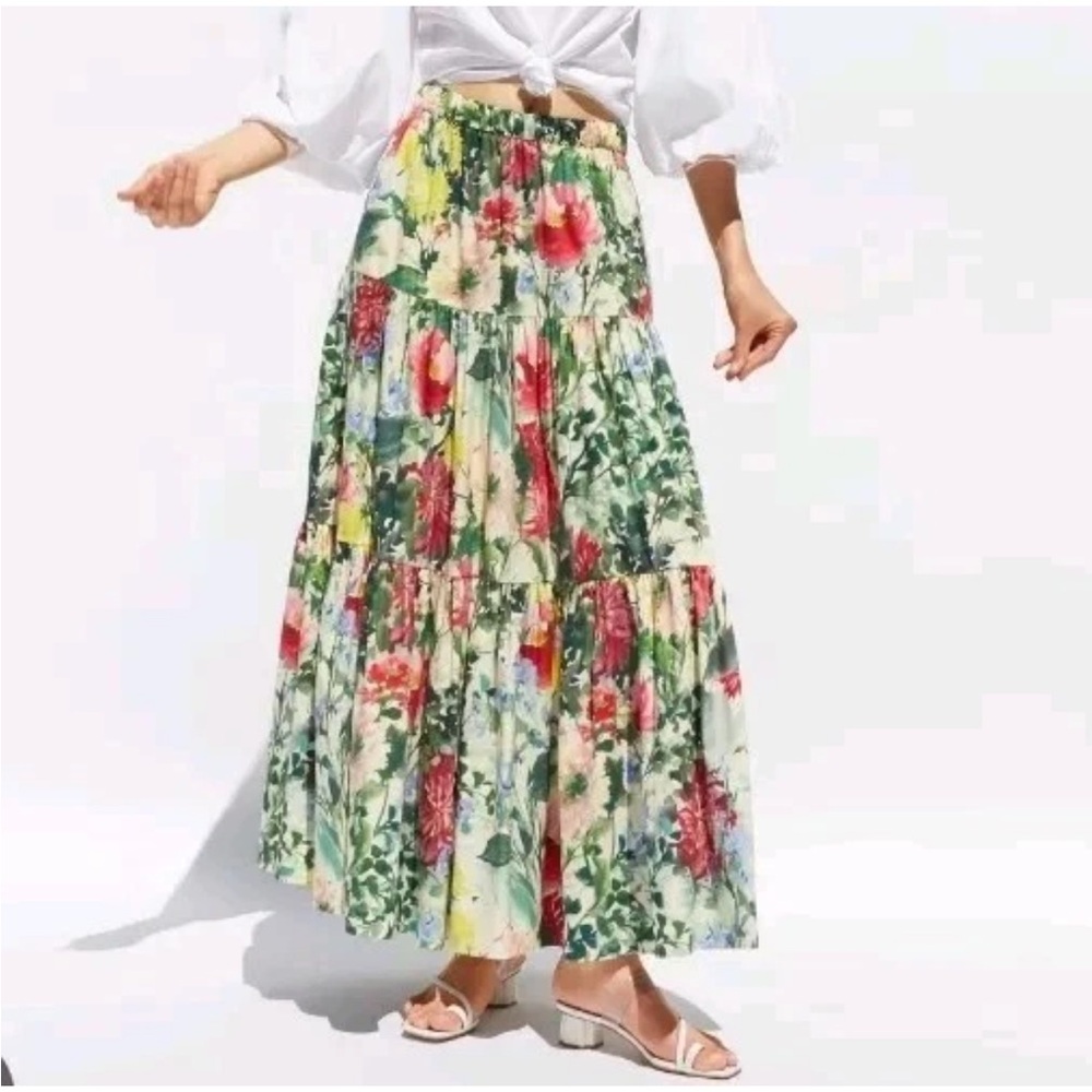 Zara Floral Maxi Skirt Multicolor Size Small / Medium